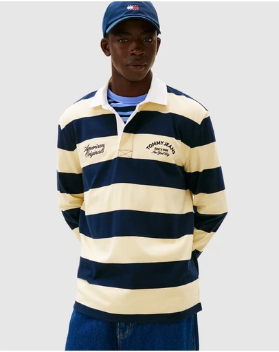 Tommy Jeans - Relaxed Stripe Graphic Rugby Polo