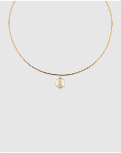 Elli Jewelry - Necklace Women Elegant White Shell Pearl 925 Sterling Silver Gold Plated