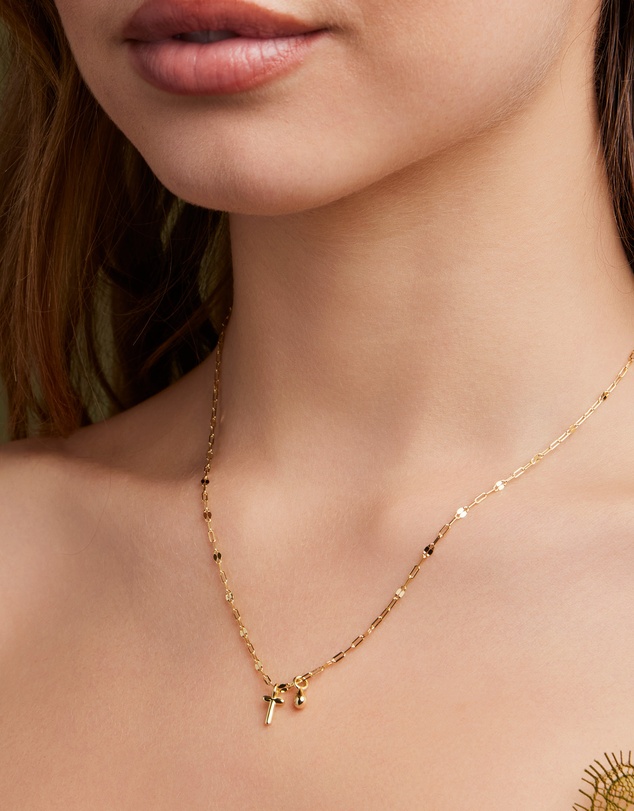 Zoe Olivia - 14K Gold Vermeil Imprint Initial T Cubic Zirconia Necklace