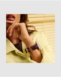 Burga - Burga Apple Watch 42/44/46/49 Leather Band - Gold Clasp Espresso
