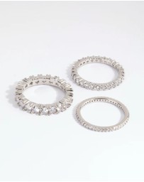 Lovisa - Silver Cubic Zirconia Triple Band Ring