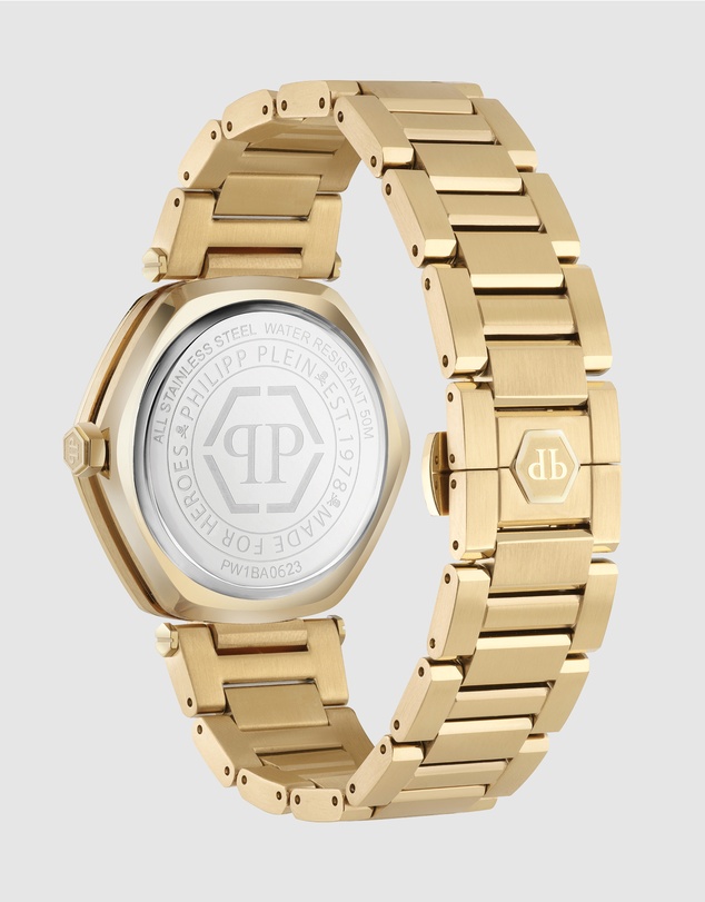 Philipp Plein - The Hexagon - Gold-Tone 38mm Black Dial Analogue watch
