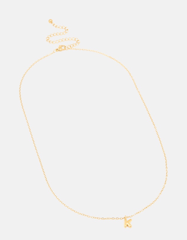 Lovisa - Waterproof Gold Plated Stainless Steel Mini Bubble Letter K Necklace