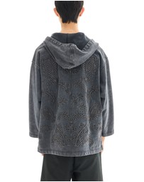 THE TALES - Textured Flower Embroidered Hooded Jacket