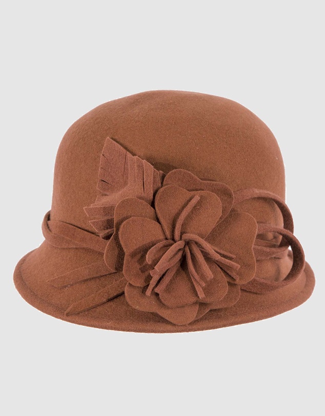 Max Alexander - Winter Felt Orange Cloche Hat