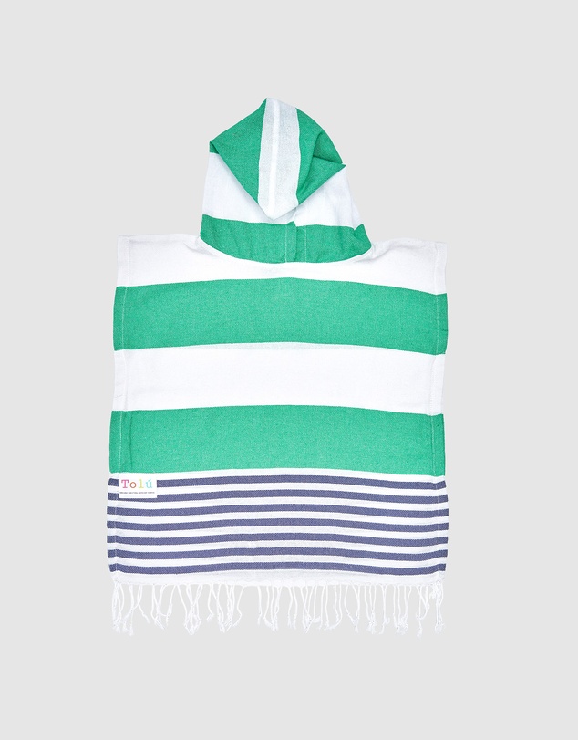 Tolu Australia - Green and Blue Kids Hooded Beach Towel