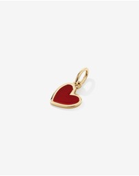 Michael Hill - Red Enamel Heart Pendant in 10kt Yellow Gold