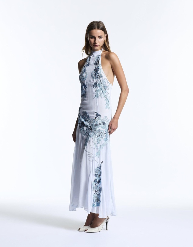 Muma World - Blue Vine Embroidered Belmira Dress