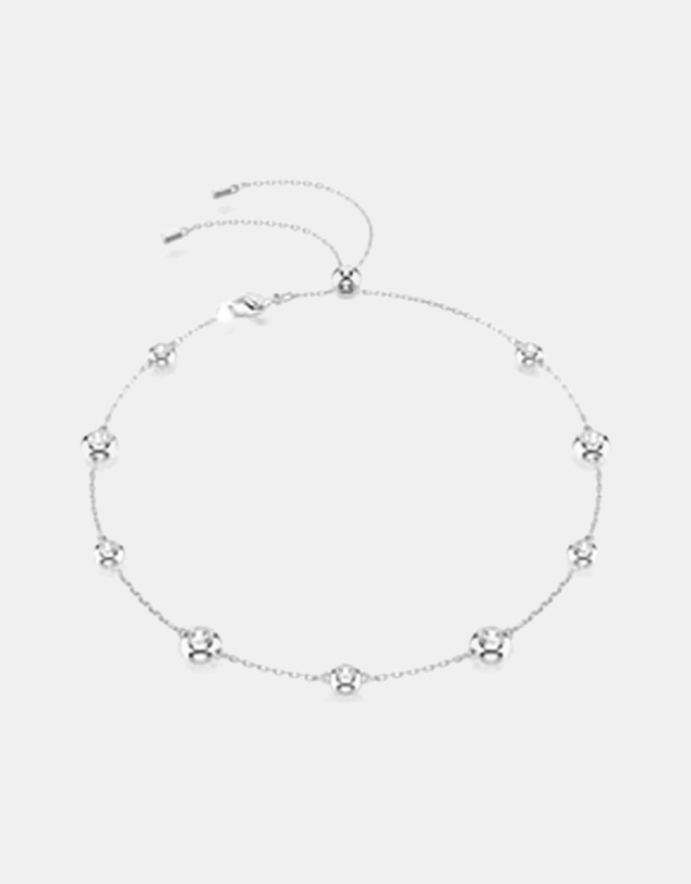 Swarovski - Una Angelic Necklace, Round Cut, Double Sided Motifs, White, Rhodium Plated