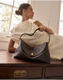 VESTIRSI - Sloane Large Dark Chocolate Leather Top Handle Crossbody