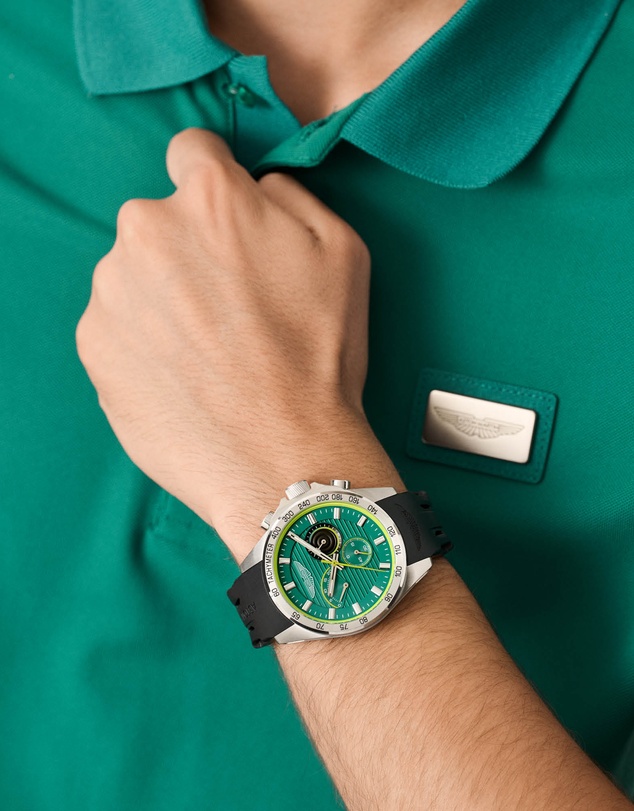 Aston Martin - HDL Podium Green Black Silicone Strap Watch