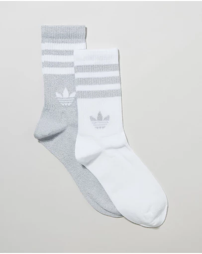 adidas Originals - 2-Pack 3-Stripes Glitter Crew Socks