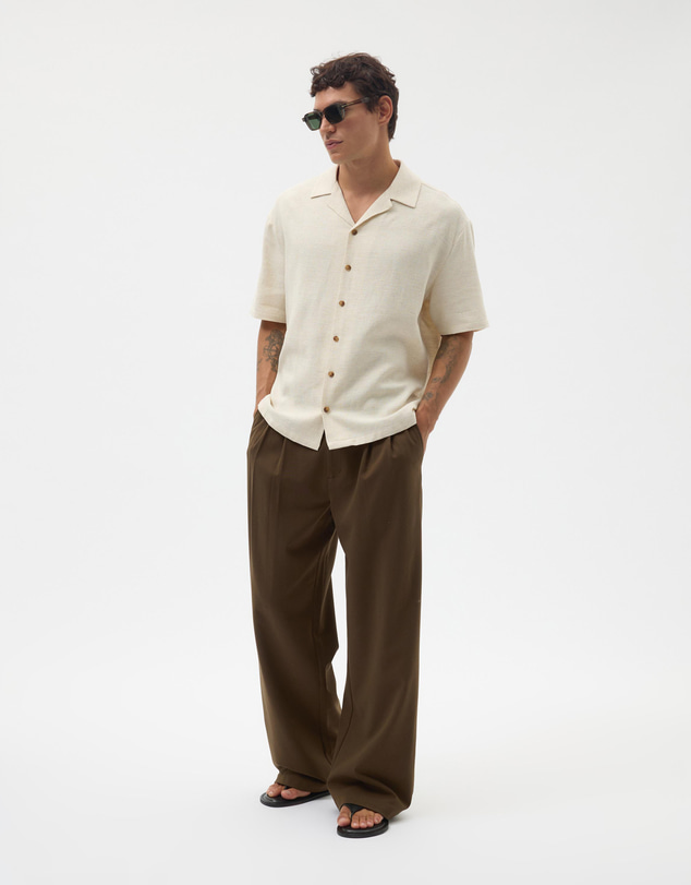 AERE - Textured Camp Collar Shirt