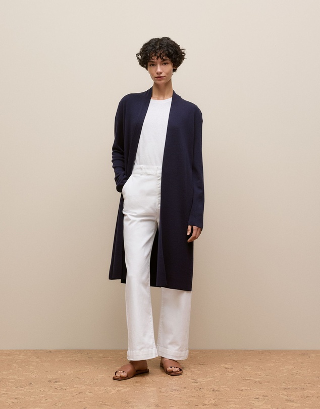 Trenery - Merino Longline Cardigan in Navy
