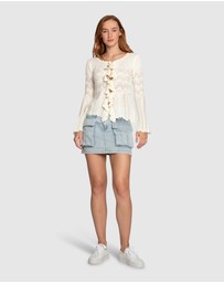 Belle & Bloom - Soft Sands Ruffle Knit Cardigan