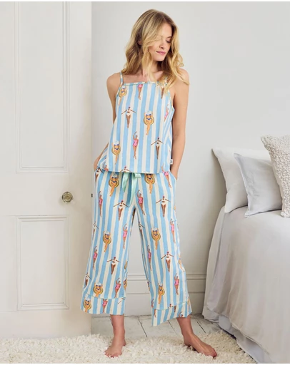 Chelsea Peers - Organic Cotton Swimmers Stripe Cami Pyjama Set