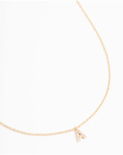 Lovisa - Gold Plated Cubic Zirconia Letter A Necklace