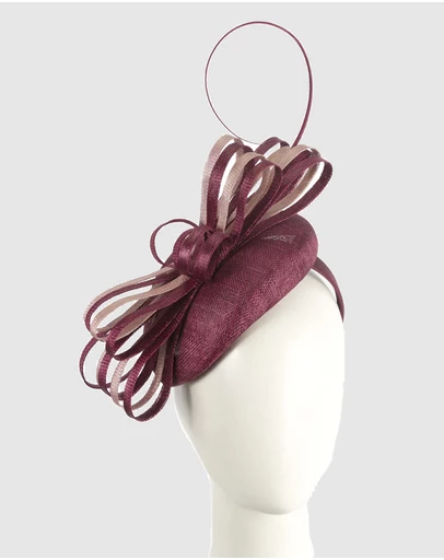 Max Alexander - Pillbox Pink Wine Pillbox Fascinator