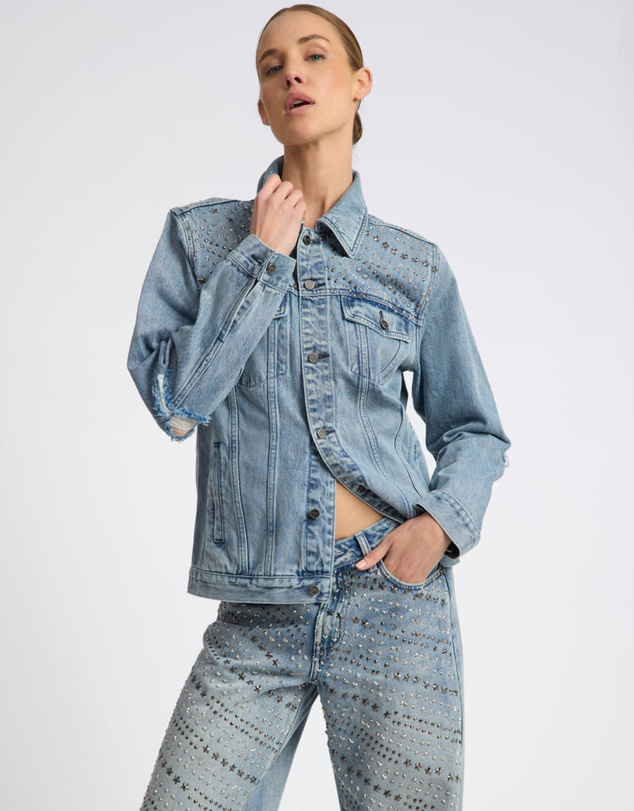 ONE TEASPOON - 25th Anniversary Limited Edition Trucker Studded Denim Jacket - Salty Dog