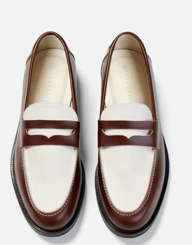 Duke + Dexter - Wilde Chestnut + White Penny Loafer - Men's