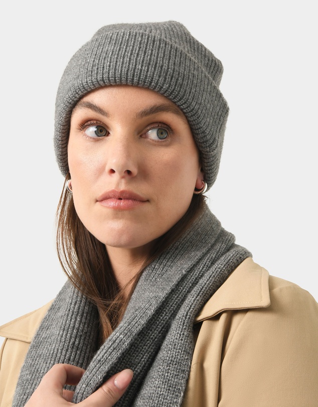 Forcast - Malina Wool Blend Ribbed Beanie