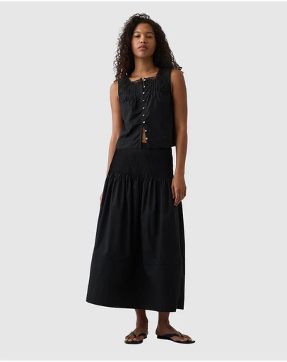 GAP - Pintuck Waist Maxi Skirt
