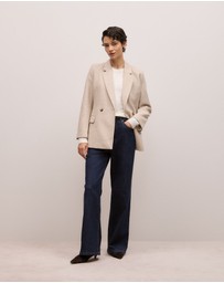 Trenery - Merino Cashmere Forward Shoulder Seam Crew in Ivory