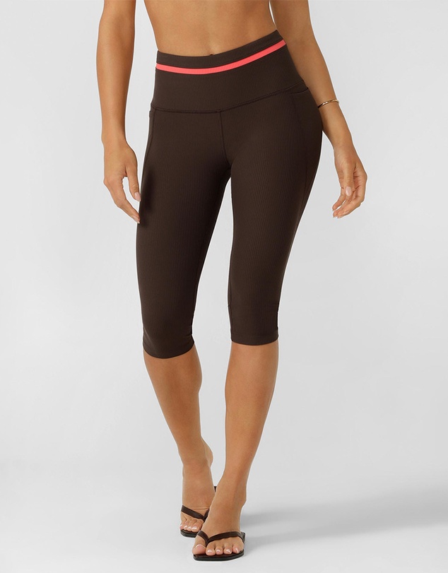 Lorna Jane - Circuit Luxe Rib 3/4 Capri Leggings