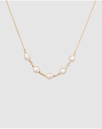 Elli Jewelry - Necklace Pearl Baroque Layering 925 Sterling Silver Gold-Plated