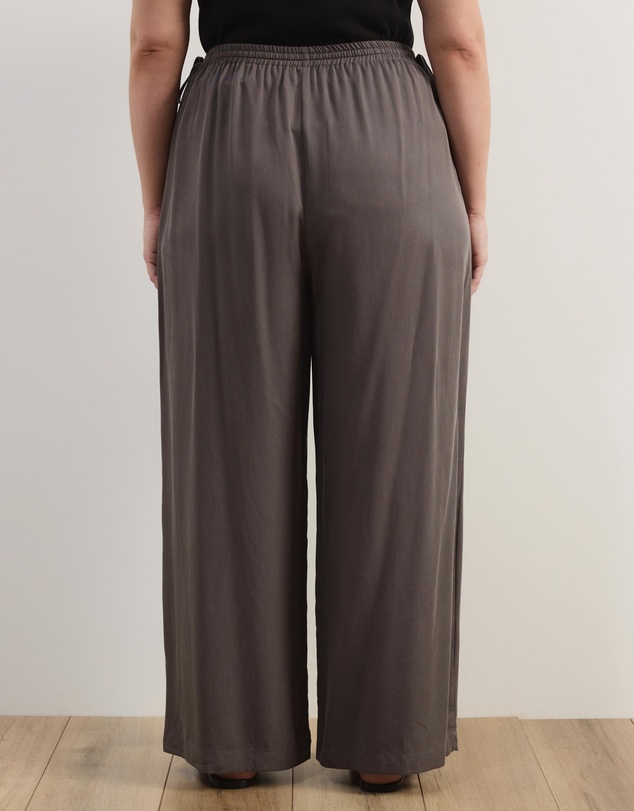 Atmos&Here Curvy - Viola Wide Leg Tie Detail Pants
