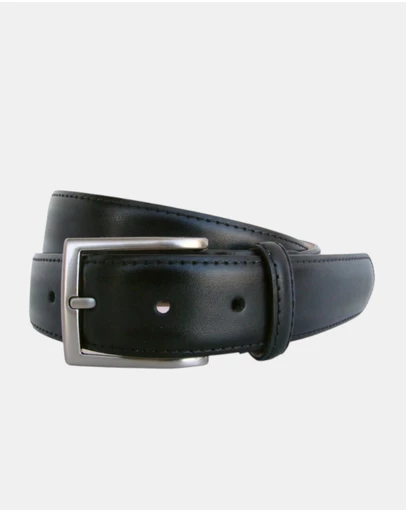 Henry Bucks - HENRY SARTORIAL x LEYVA Calf Leather Belt BLACK