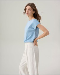 IDA+S - Lilia Cool Blue Silk Top