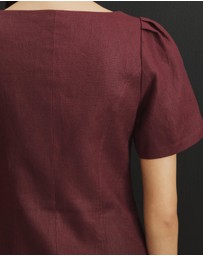 AERE - Audrey Linen Bodice Detail Mini Dress
