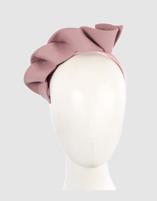 Max Alexander - Felt Dusty Pink Spiral Fascinator