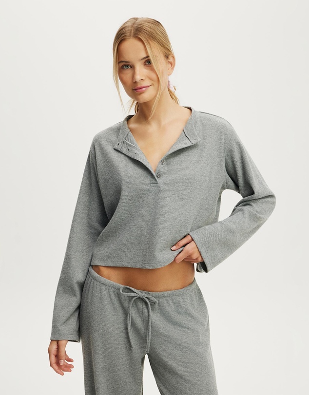 Cotton On Body - Super Soft Waffle Henley Top