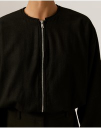 Tussah - Luna Wool Blend Cropped Bomber Jacket