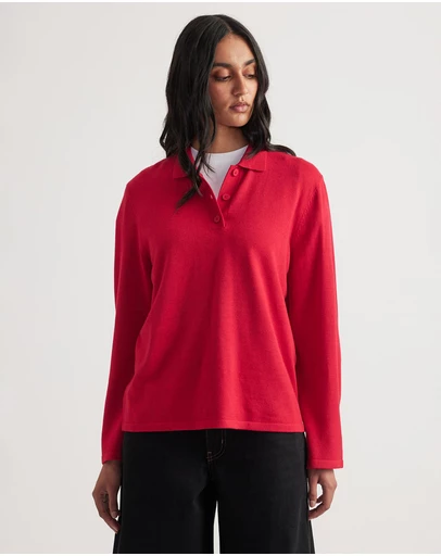 Decjuba - Nia Long Sleeve Knit Polo