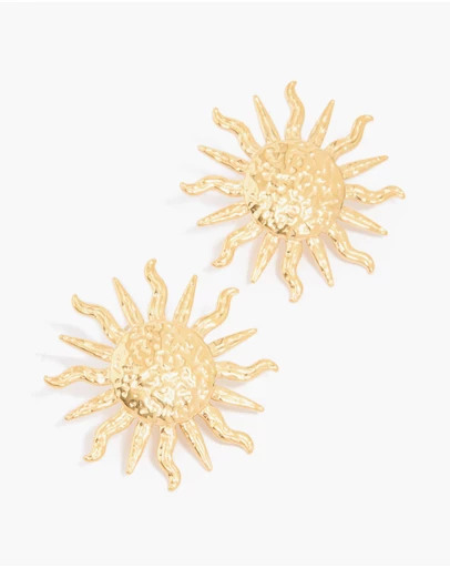 Lovisa - Waterproof Gold Plated Stainless Steel Sun Statement Stud Earrings
