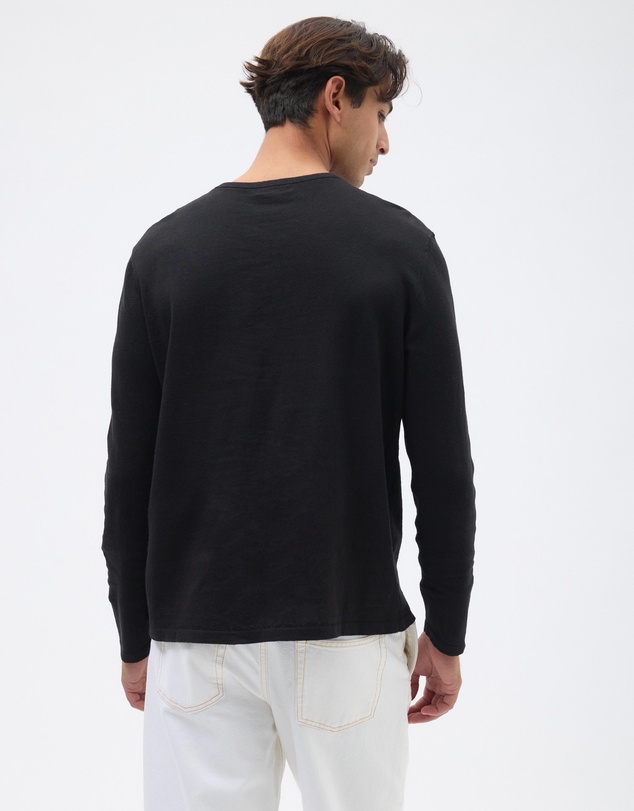 AERE - Linen Blend Long Sleeve Henley