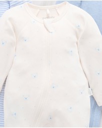 Purebaby - 4 Pack Zip Growsuit -Babies
