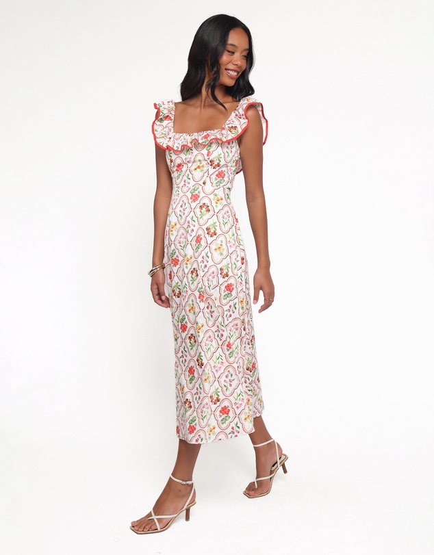 Petal & Pup - Lucille Maxi Dress - Coral Wildflower