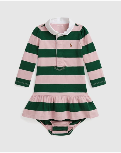 Polo Ralph Lauren - Striped Cotton Rugby Dress & Bloomers - Babies