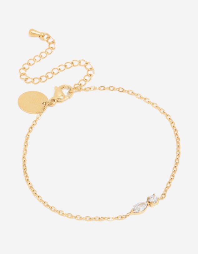 Lovisa - Waterproof Gold Plated Stainless Steel April Cubic Zirconia Birthstone Bracelet