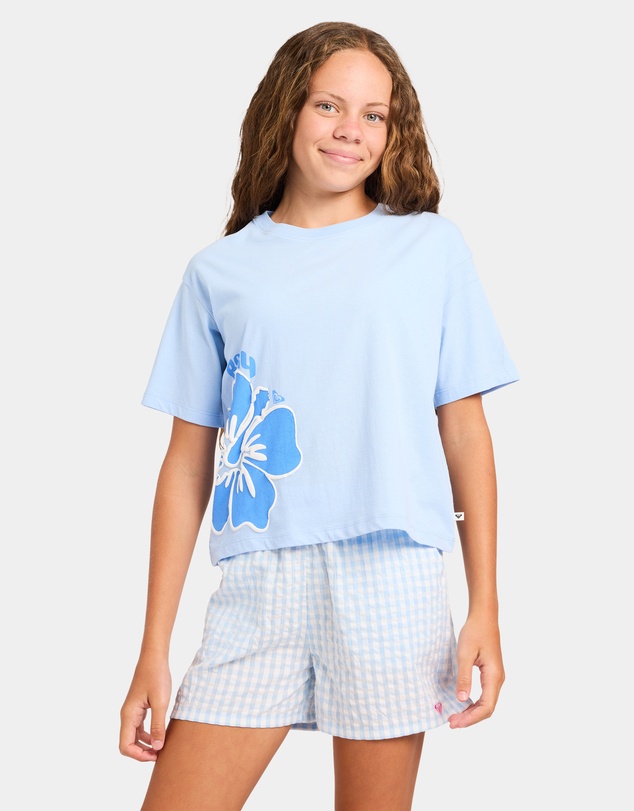 Roxy - Girls 8 to 16 Coastal Check Elastic Waist Shorts