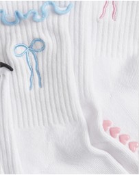 High Heel Jungle - Bowtiful Frilled Edge Grip Sock - 3 Pack Value Bundle