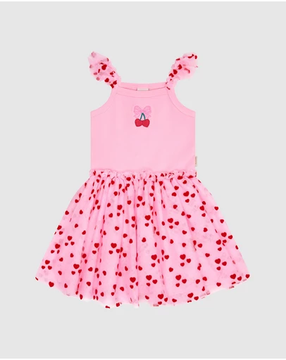 Huxbaby - Icing-On-The-Cupcake Flocked Tulle Dress - Babies-Teens