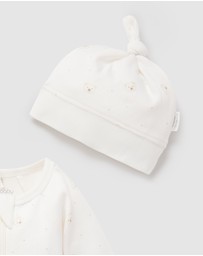 Purebaby - Zip Growsuit & Hat Set-Babies