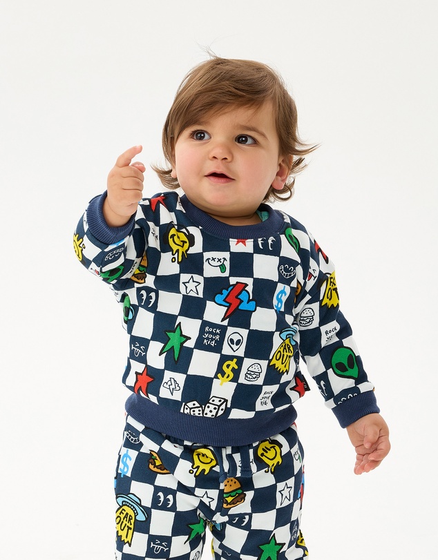 Rock Your Baby - Far Out Check Baby Alexander Sweater