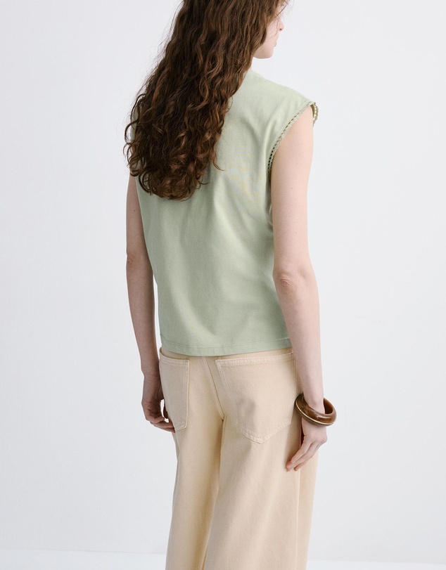 M.N.G - Embroidered Cutwork Cotton T-Shirt
