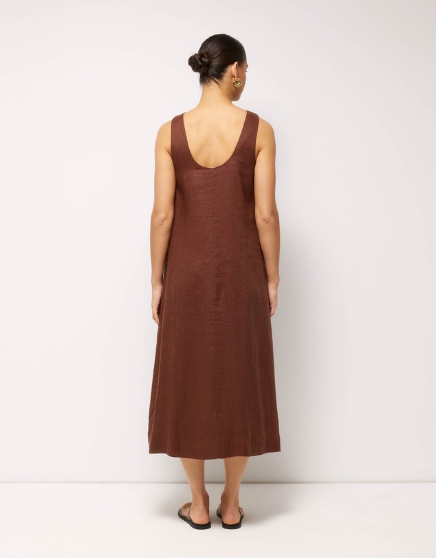 AERE - Maya Linen Relaxed Midi Dress